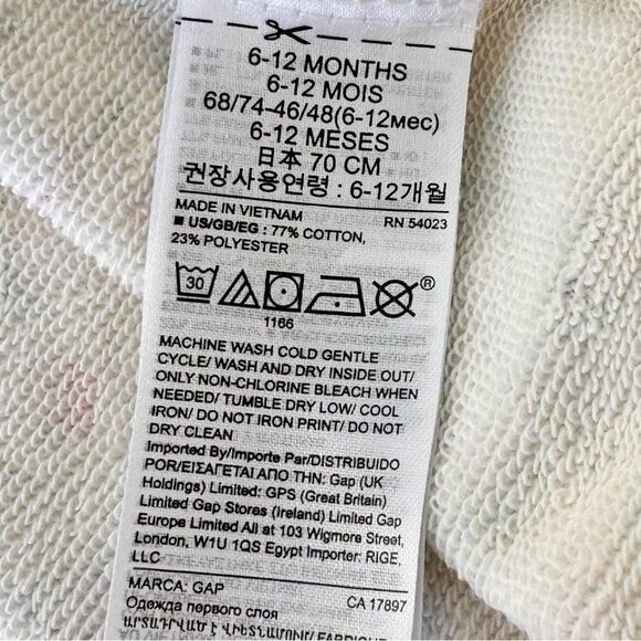 Baby GAP Girls Long Sleeve Floral Print 
Easter HOP Sweatshirt. 6-12 Months. - Picture 5 of 6